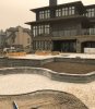 mahogany island project firepit patio construction