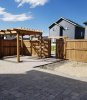 pergola and stone patio